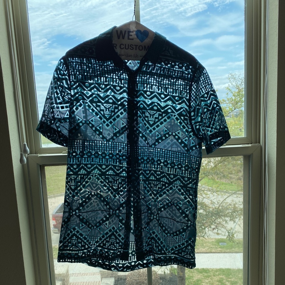ASOS sheer green patterned shirt